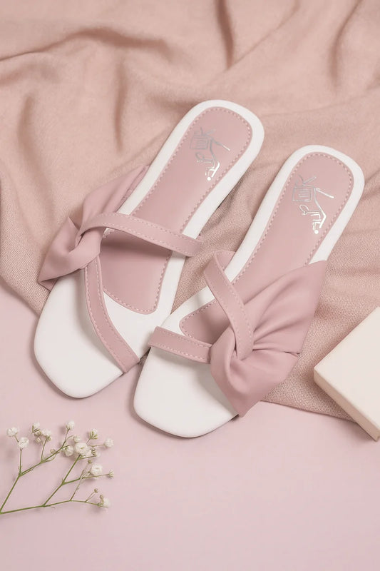 Blush Pink Bow-Strap Flats – Soft & Elegant Daily Comfort 302