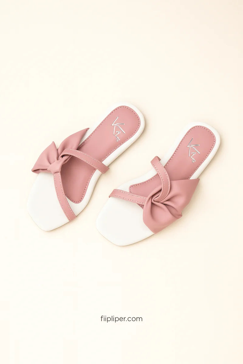 Blush Pink Bow-Strap Flats – Soft & Elegant Daily Comfort 302