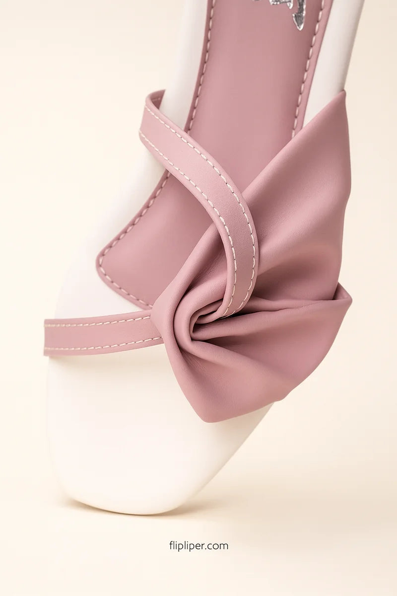 Blush Pink Bow-Strap Flats – Soft & Elegant Daily Comfort 302