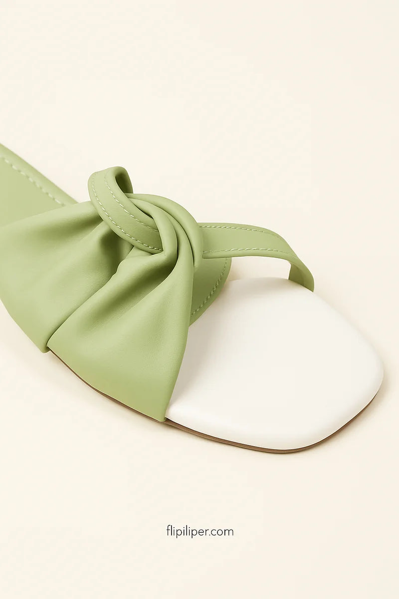 Sage Green Bow-Strap Flats – Fresh & Minimal Everyday Wear 302