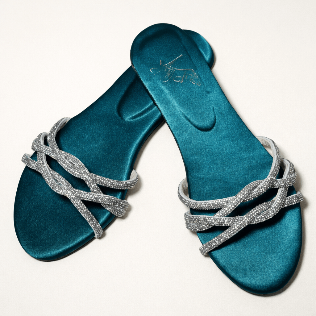 Silver Sparkle Twisted-Strap Flats – Luxury Glam Edition 303