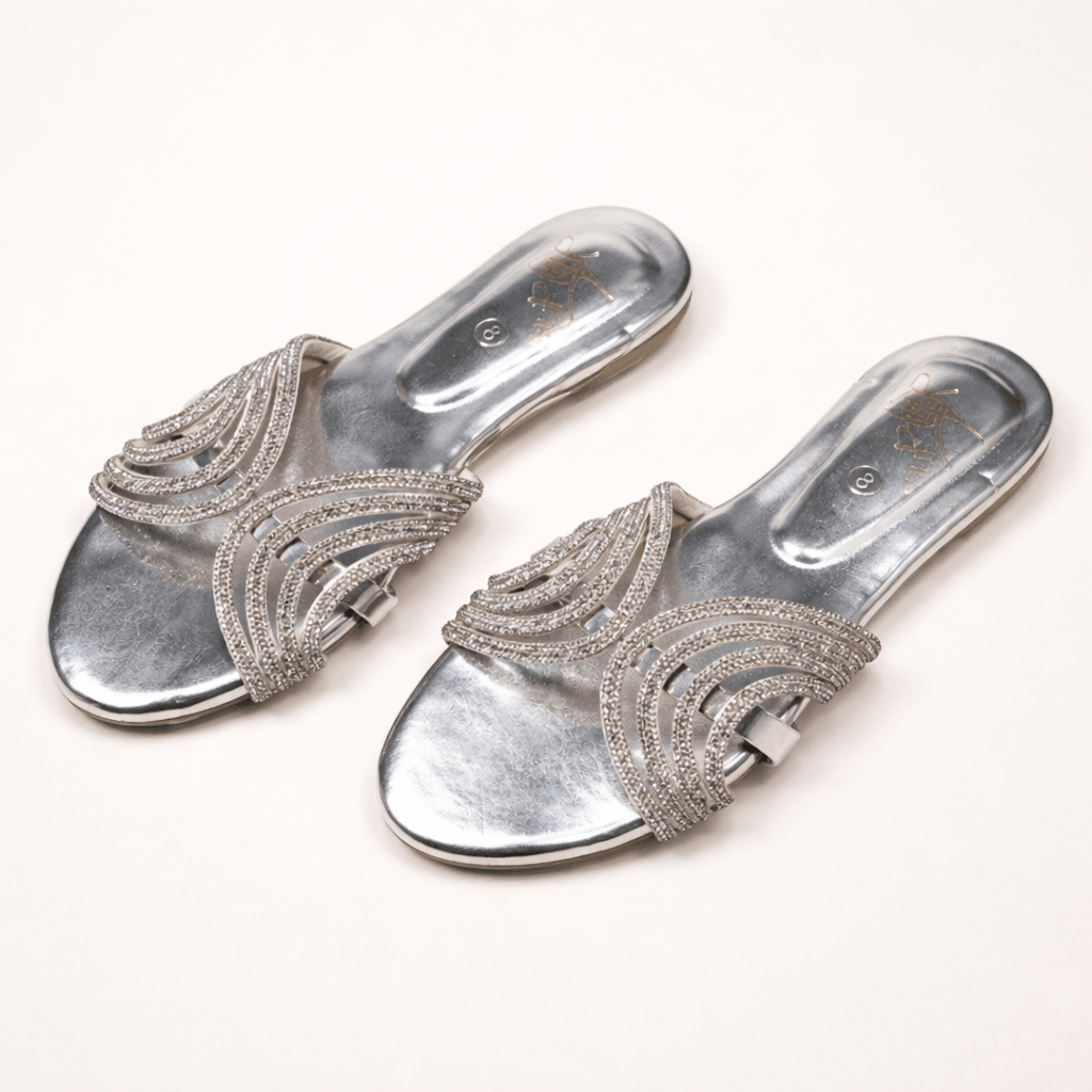 Silver Glitter Wave Flats – Luxury Sparkle Edition 304